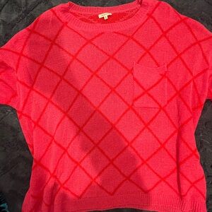 JODIFL Pink and Orange Geometric Knit Sweater